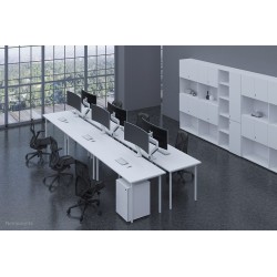 Neomounts NM-D775WHITEPLUS uchwyt / stojak do monitorów 124,5 cm (49") Biurko Biały