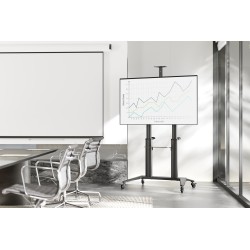 Stojak mobilny pojedynczy z półką i uchwytem na kamerę 1xLCD max. 120" max. 140kg