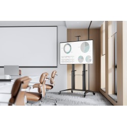 Stojak mobilny pojedynczy z półką i uchwytem na kamerę 1xLCD max. 120" max. 140kg