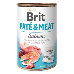 BRIT PATÉ & MEAT z łososiem - mokra karma dla psa - puszka - 400 g