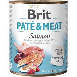 BRIT Paté & Meat z łososiem - mokra karma dla psa - 800 g