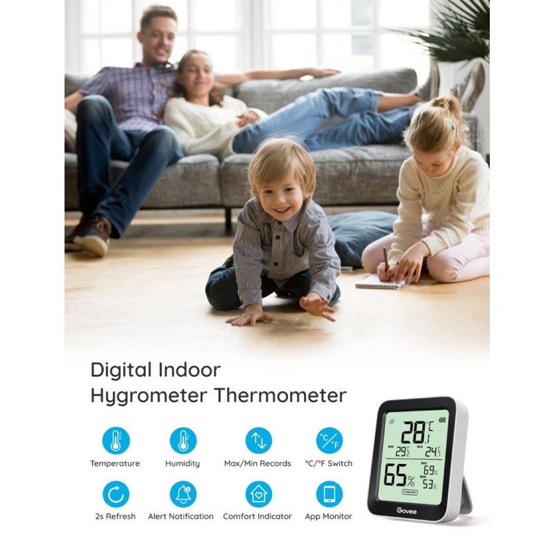Govee H5075 Termometr i higrometr Bluetooth, wyświetlacz