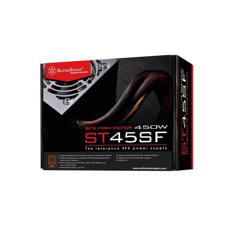 Silverstone ST45SF moduł zasilaczy 450 W 20+4 pin ATX SFX Czarny