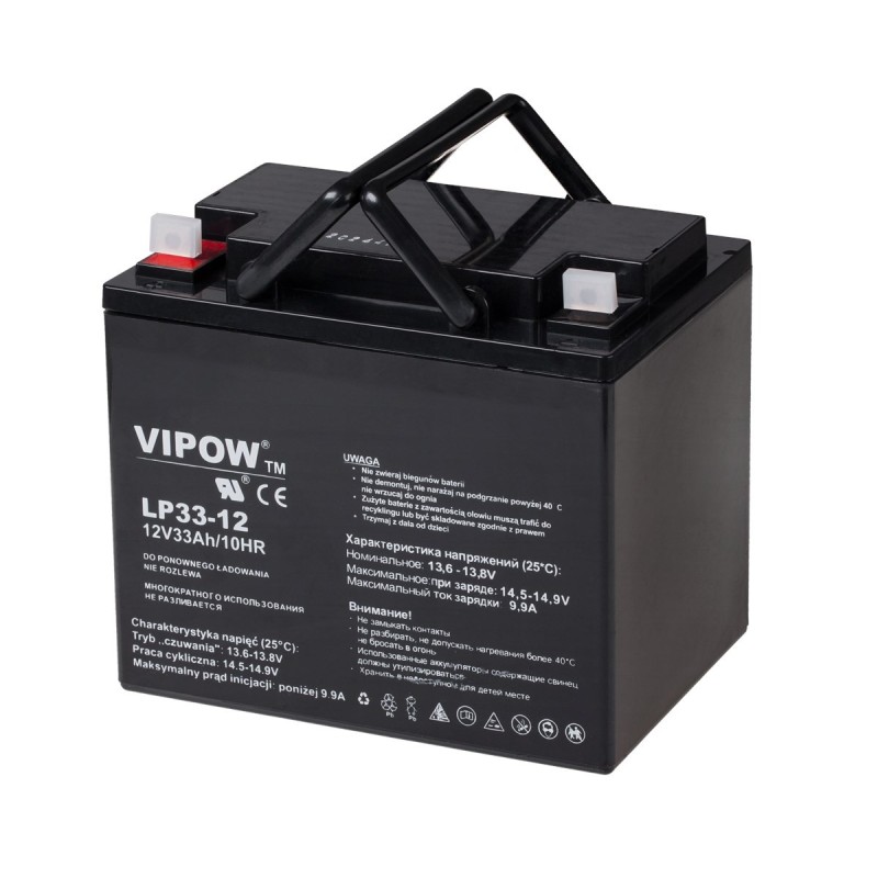 Akumulator żelowy VIPOW 12V 33Ah Akumulator żelowy VIPOW 12V 33Ah