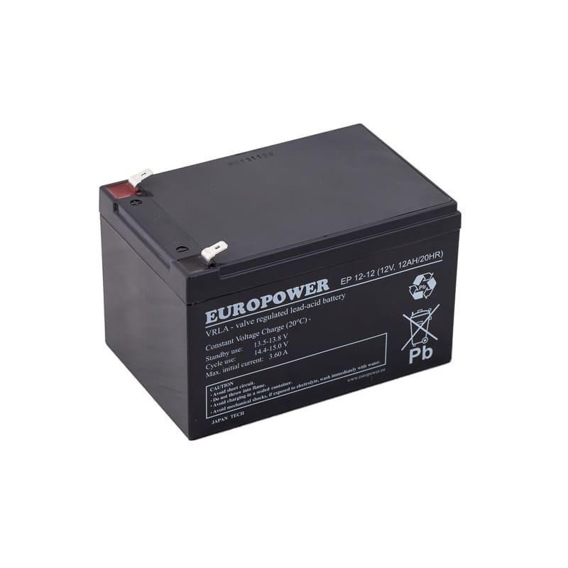 Akumulator AGM EUROPOWER serii EP 12V 12Ah (Żywotność 6-9 lat) Akumulator AGM EUROPOWER serii EP 12V 12Ah (Żywotność 6-9 lat)