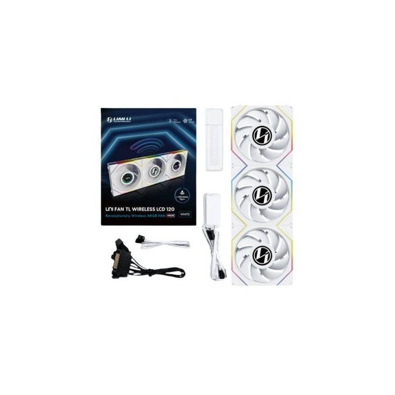 Wentylator Lian Li UNI FAN TL Wireless LCD 120 3-pack biały (12TLLCD1W3W) Wentylator Lian Li UNI FAN TL Wireless LCD 120 3-pack biały (12TLLCD1W3W)