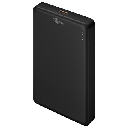 Magnetyczny bezprzewodowy power bank Goobay | 70183 | 10000 mAh | Złącze USB-C | Czarny