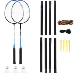 Zestaw do badmintona NILS NRZ012 STEEL 2 rakiety + 3 lotki + siatka 195x22cm + pokrowiec