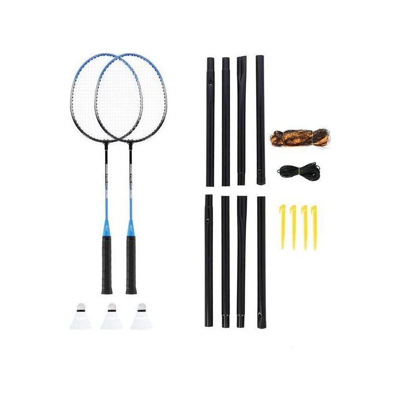 Zestaw do badmintona NILS NRZ012 STEEL 2 rakiety + 3 lotki + siatka 195x22cm + pokrowiec