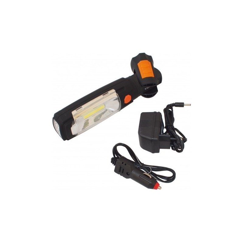 Latarka TS-1108, plastik, 6 LED/COB LED, obudowa z obrotowymi elementami składany zaczep 360 wbudowany dwuczęściowy silny magnes