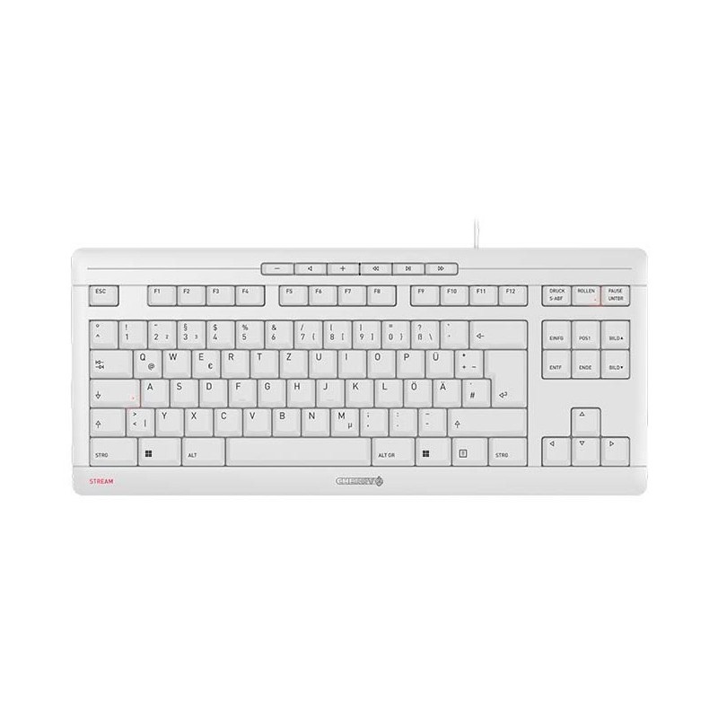 Klawiatura CHERRY STREAM KEYBOARD TKL Uniwersalne USB QWERTZ Niemiecki Biały Klawiatura CHERRY STREAM KEYBOARD TKL Uniwersalne USB QWERTZ Niemiecki Biały