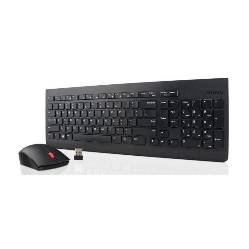 Bezprzewodowy zestaw klawiatura i mysz Lenovo Essential - US English z symbolem Euro czarny Bezprzewodowy zestaw klawiatura i mysz Lenovo Essential - US English z symbolem Euro czarny