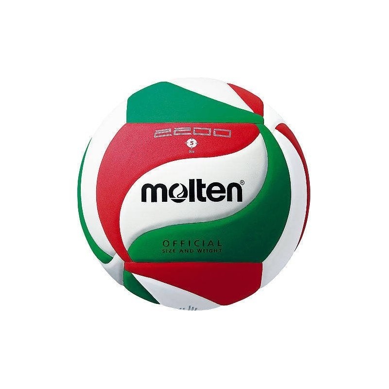 Piłka do siatkówki Molten V5M2200 biało-czerwono-zielona rozm. 5