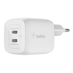 BELKIN WALL CHARGER 45W DUAL USB-C GAN PPS WHITE