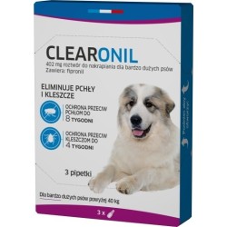 FRANCODEX Clearonil Duże psy - krople przeciw kleszczom i pchłom dla psa - 3x402 mg