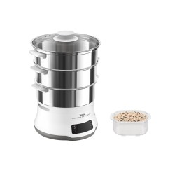 Tefal Convenient Series Deluxe VC502D szybkowar parowy 3 kosz. Blat 900 W Stal nierdzewna, Biały
