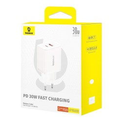 Ładowarka sieciowa Baseus Cube C+U 30W EU (moon white)
