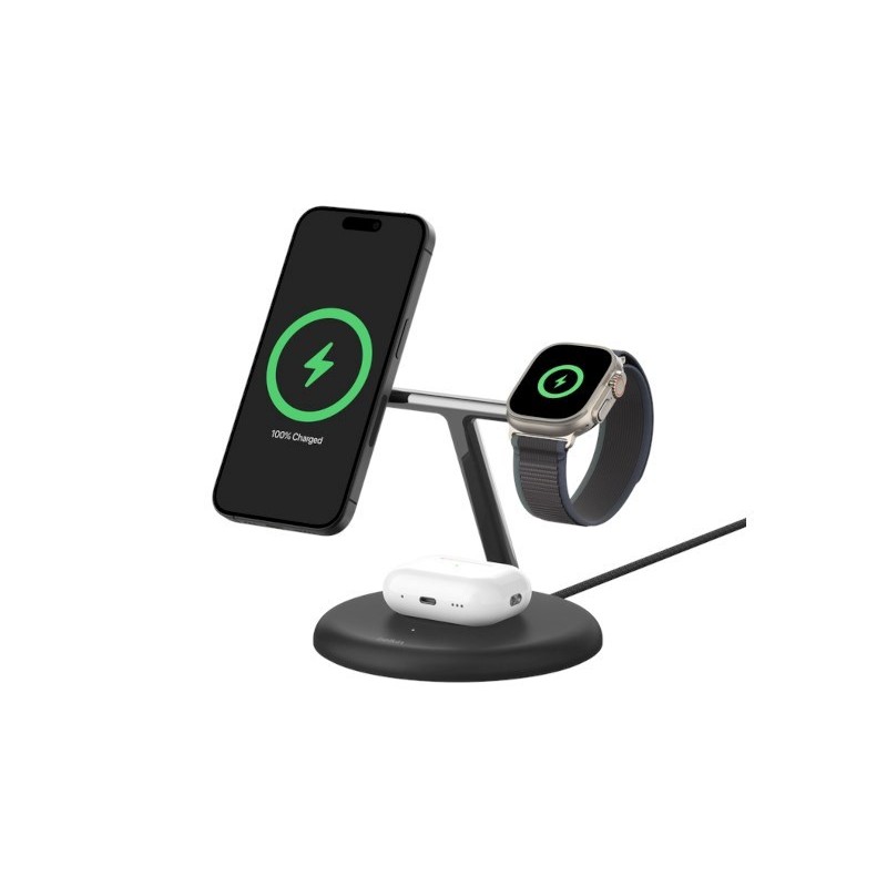 Ładowarka bezprzewodowa Belkin BoostCharge Pro 3-in-1 Wireless Charger with MagSafe iPhone/Apple Watch/AirPods 15W Black Ładowarka bezprzewodowa Belkin BoostCharge Pro 3-in-1 Wireless Charger with MagSafe iPhone/Apple Watch/AirPods 15W Black