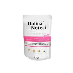 DOLINA NOTECI Premium Junior bogata w serca z indyka z wątróbką z gęsi - mokra karma dla szczeniaka - 100 g