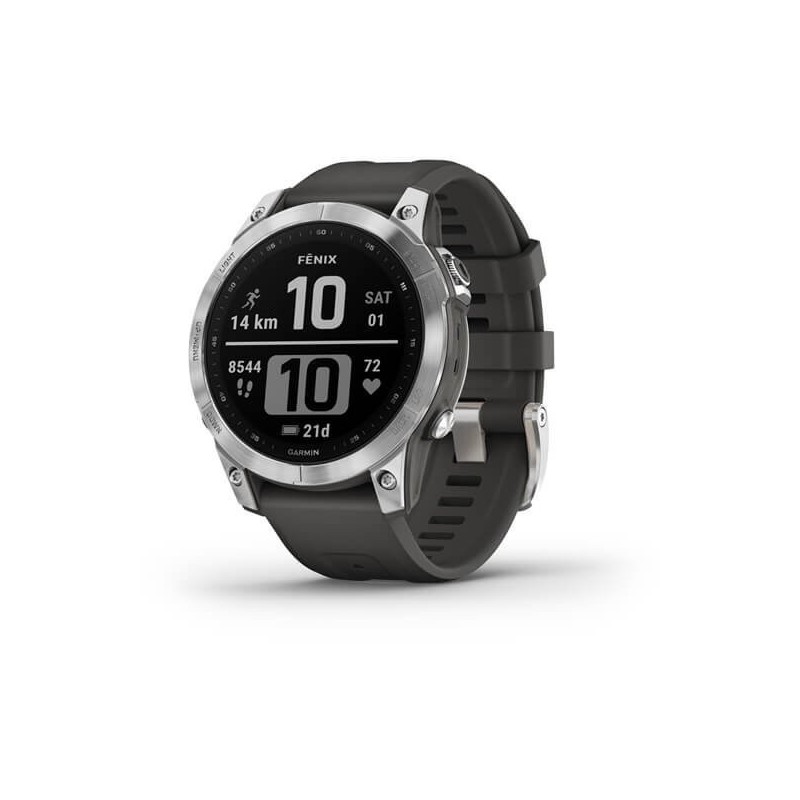 Zegarek Garmin Fenix 7 Standard Edition (47 mm) Silver / Graphite Band Zegarek Garmin Fenix 7 Standard Edition (47 mm) Silver / Graphite Band