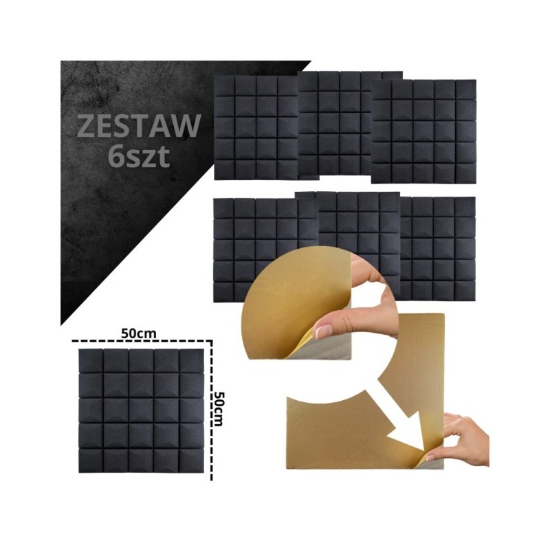 panel akustyczny DNA AM5 BK zestaw 6 szt. czarny