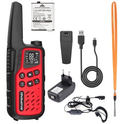 Krótkofalówka Baofeng BF-T25E czerwona, 2 sztuki