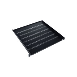 Półka stała 19", 1U, gł. 450 mm, nośność 25 kg, mocowanie w 4 punktach, czarny,śruby i uchwyt w kpl.
