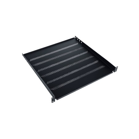 Półka stała 19", 1U, gł. 450 mm, nośność 25 kg, mocowanie w 4 punktach, czarny,śruby i uchwyt w kpl.