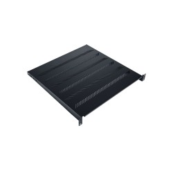 Półka stała 19", 1U, gł. 450 mm, nośność 25 kg, mocowanie w 4 punktach, czarny,śruby i uchwyt w kpl.