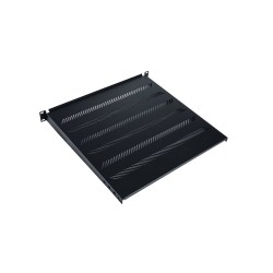 Półka stała 19", 1U, gł. 450 mm, nośność 25 kg, mocowanie w 4 punktach, czarny,śruby i uchwyt w kpl.