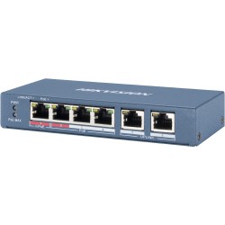 Hikvision DS-3E0106HP-E łącza sieciowe Nie zarządzany Fast Ethernet (10/100) Obsługa PoE Niebieski