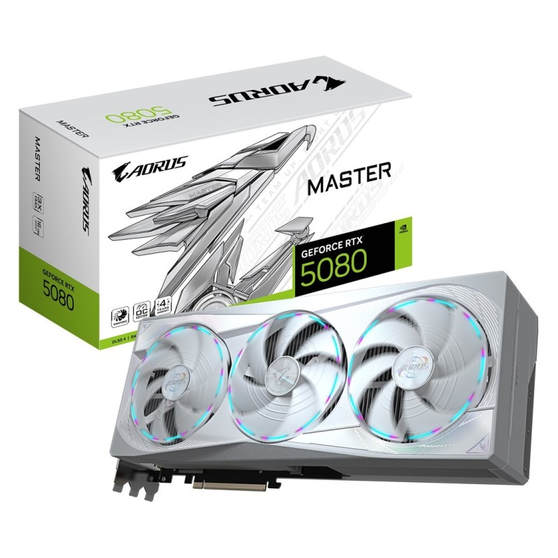 Karta graficzna Gigabyte GeForce RTX 5080 AORUS MASTER ICE 16GB Karta graficzna Gigabyte GeForce RTX 5080 AORUS MASTER ICE 16GB