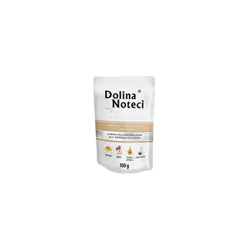 DOLINA NOTECI Premium bogata w gęś, ziemniaki i jabłko - mokra karma dla psów dorosłych ras małych - 100 g