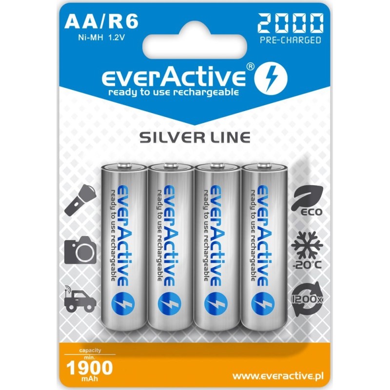 Zestaw akumulatorków everActive EVHRL6-2000 (2000mAh Ni-MH)