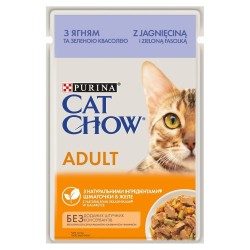 Purina Cat Chow Adult Jagnięcina i Zielona fasola w galarecie - mokra karma dla kota - 85 g
