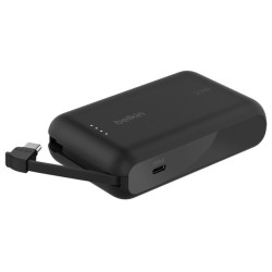 BELKIN POWERBANK 10 000 MAH, 20W, WBUDOWANY KABEL USB-C, BLACK