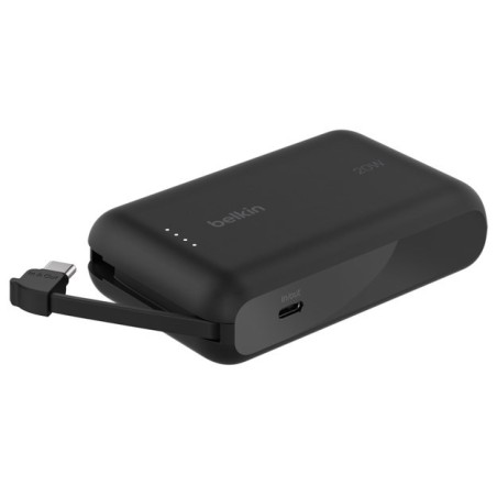 BELKIN POWERBANK 10 000 MAH, 20W, WBUDOWANY KABEL USB-C, BLACK