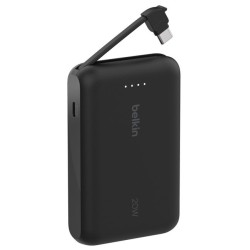 BELKIN POWERBANK 10 000 MAH, 20W, WBUDOWANY KABEL USB-C, BLACK