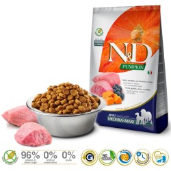 FARMINA N&D Pumpkin Lamb & Blueberry Adult Medium & Maxi - sucha karma dla psa - 12kg