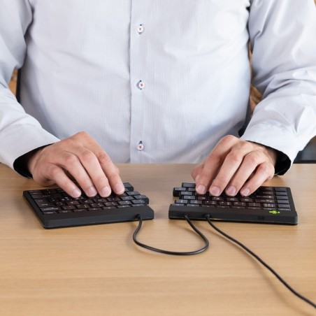 Klawiatura R-Go Split Break ergonomiczna UK-išdestymas juodas