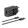 Motorola TurboPower Wall Charger 33W USB-C, 1m C-C cable, Black