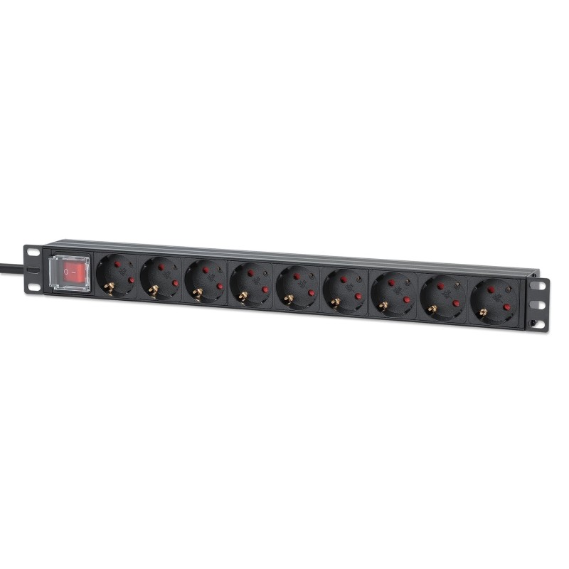 Intellinet 715133 rozdzielacz zasilania PDU 9 x gniazdo sieciowe 1U Czarny Intellinet 715133 rozdzielacz zasilania PDU 9 x gniazdo sieciowe 1U Czarny