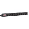 Intellinet 715133 rozdzielacz zasilania PDU 9 x gniazdo sieciowe 1U Czarny