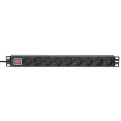 Intellinet 715133 rozdzielacz zasilania PDU 9 x gniazdo sieciowe 1U Czarny