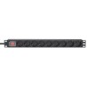 Intellinet 715133 rozdzielacz zasilania PDU 9 x gniazdo sieciowe 1U Czarny
