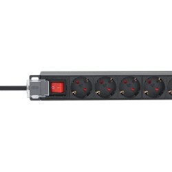 Intellinet 715133 rozdzielacz zasilania PDU 9 x gniazdo sieciowe 1U Czarny