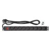 Intellinet 715133 rozdzielacz zasilania PDU 9 x gniazdo sieciowe 1U Czarny