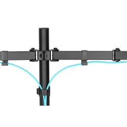 DIGITUS UCHWYT BIURKOWY PODWÓJNY Z ZACISKIEM 2XLCD MAX. 32" MAX. OBCIĄŻENIE 2X 8KG UCHYLNO-OBROTOWY CZARNY DA-90400