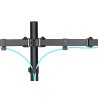 DIGITUS UCHWYT BIURKOWY PODWÓJNY Z ZACISKIEM 2XLCD MAX. 32" MAX. OBCIĄŻENIE 2X 8KG UCHYLNO-OBROTOWY CZARNY DA-90400