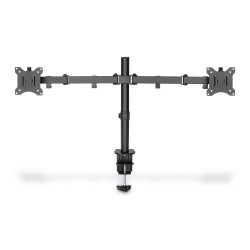DIGITUS UCHWYT BIURKOWY PODWÓJNY Z ZACISKIEM 2XLCD MAX. 32" MAX. OBCIĄŻENIE 2X 8KG UCHYLNO-OBROTOWY CZARNY DA-90400